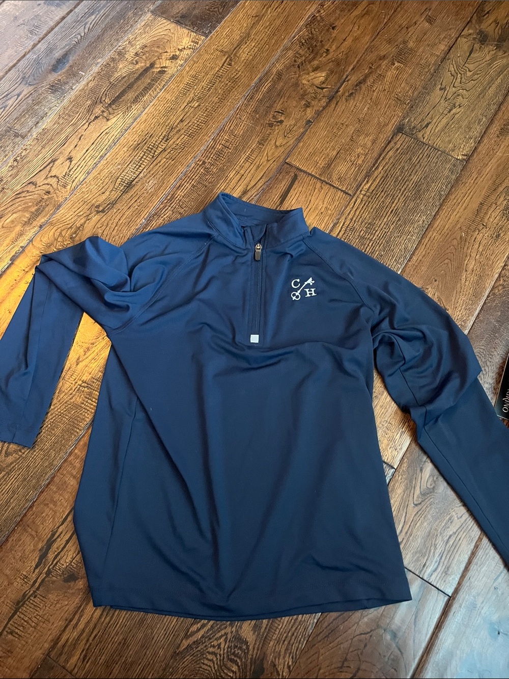 Kids Navy Quarter-Zip Performance Top with Monogram
